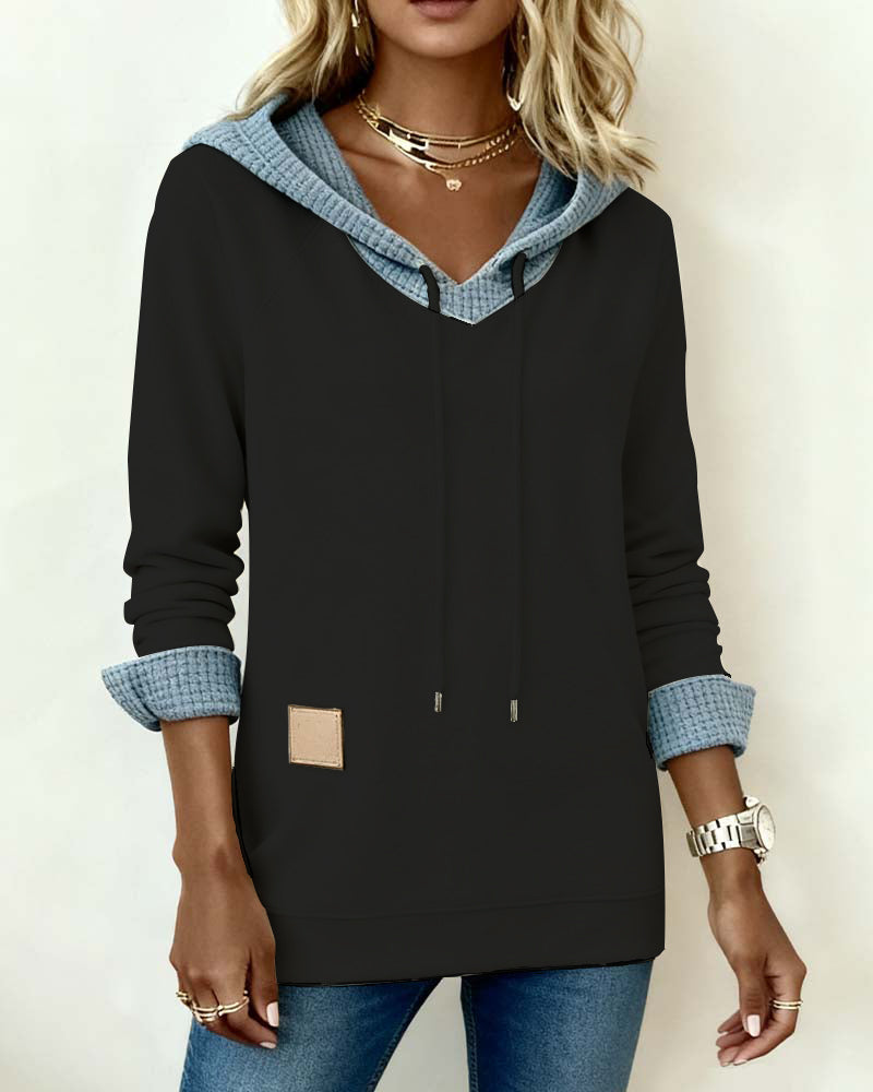 MaryAnne® | Casual Hoodie Sweatshirt with Waffle Inserts
