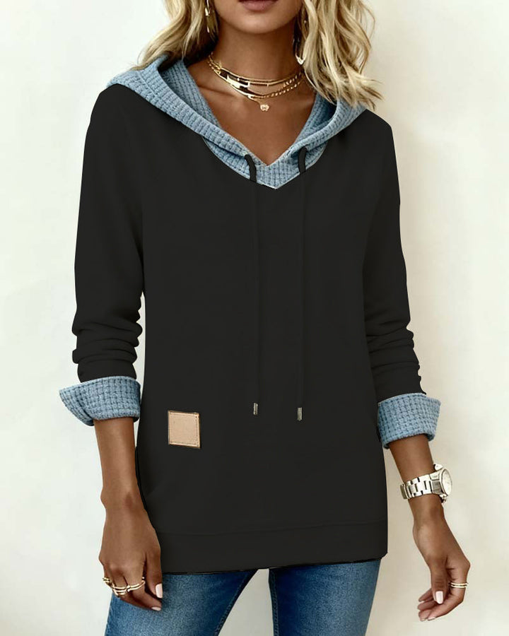 MaryAnne® | Casual Hoodie Sweatshirt with Waffle Inserts