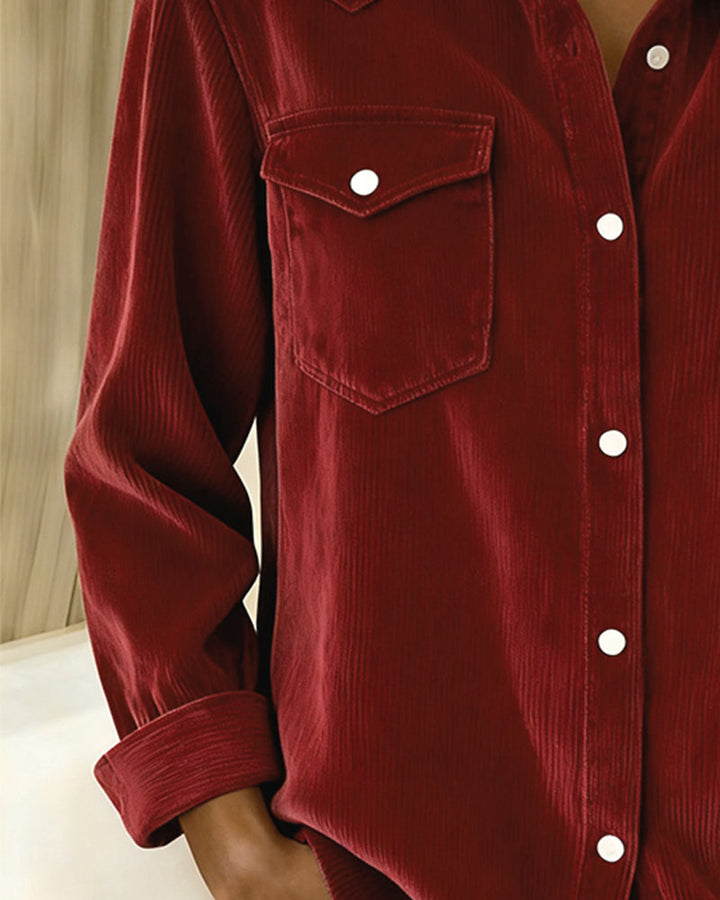 MaryAnne® | Long-Sleeve Shirt with Lapel and Button Placket