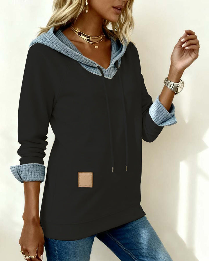 MaryAnne® | Casual Hoodie Sweatshirt with Waffle Inserts