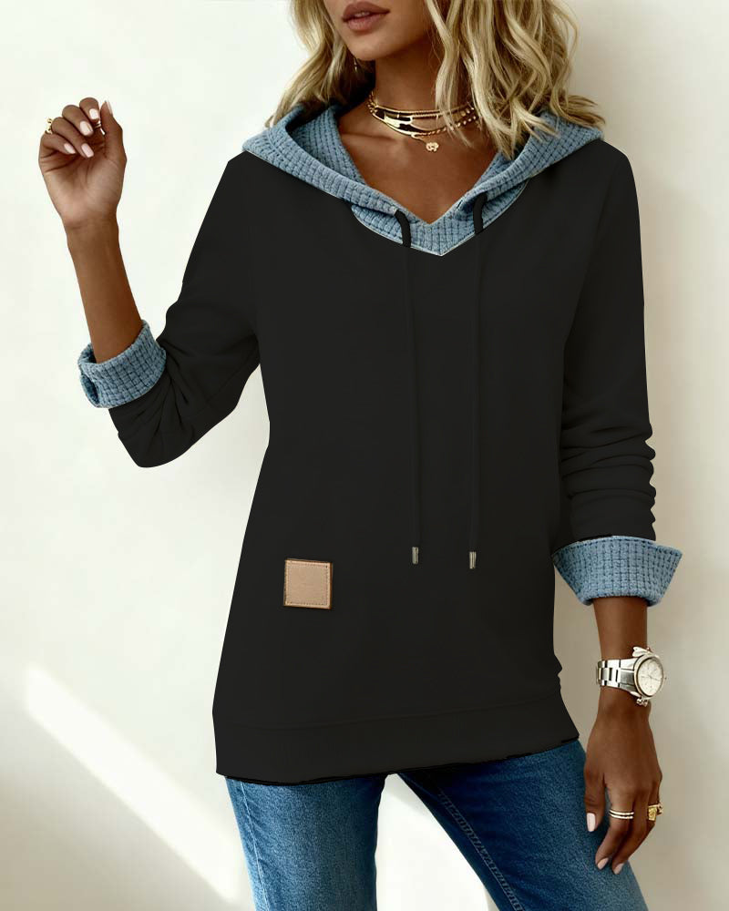 MaryAnne® | Casual Hoodie Sweatshirt with Waffle Inserts