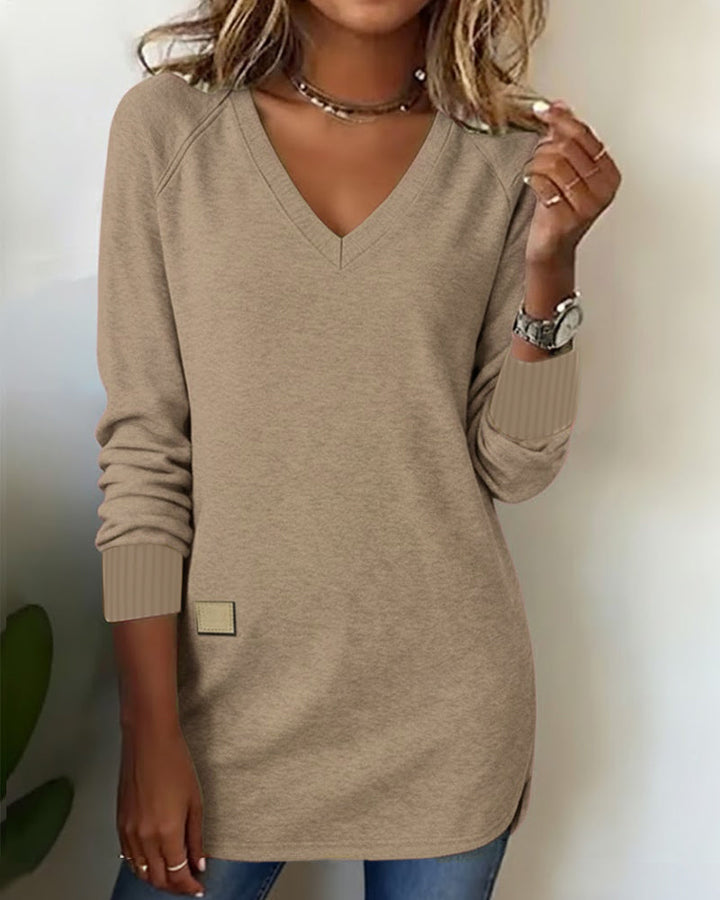 MaryAnne® | Fashionable Sweatshirt with V-Neck