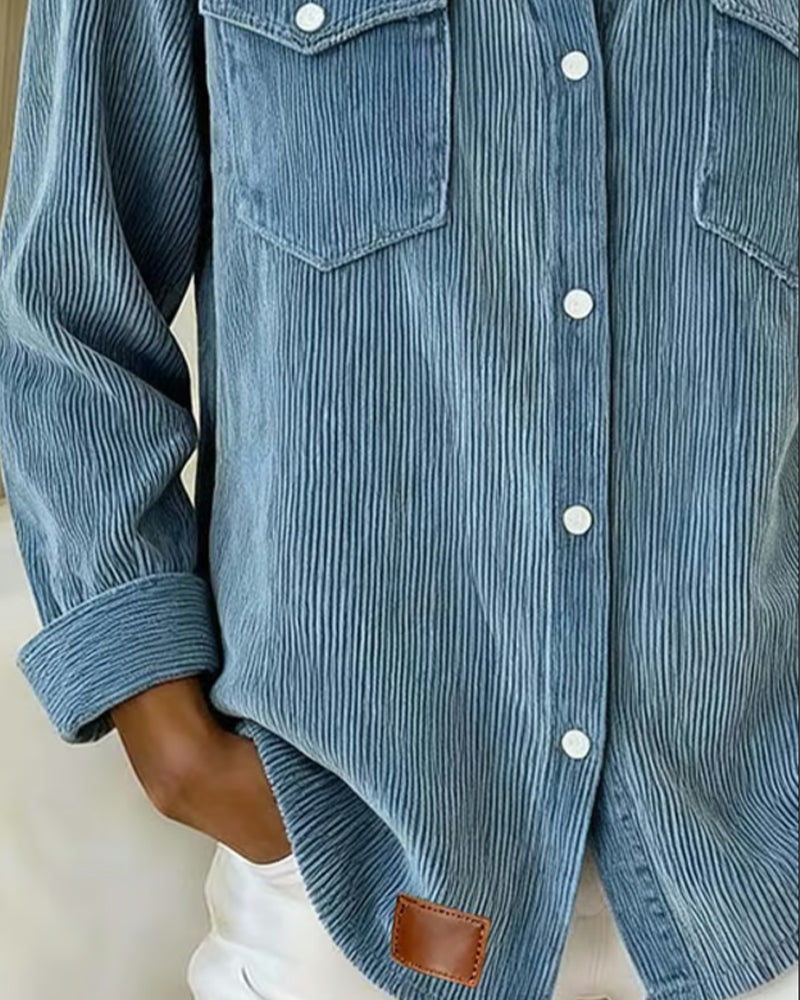 MaryAnne® | Long-Sleeve Shirt with Lapel and Button Placket