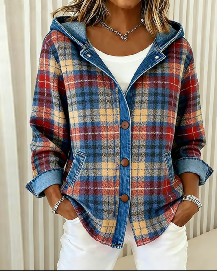MaryAnne® | Fashionable Checked Jacket with Hood